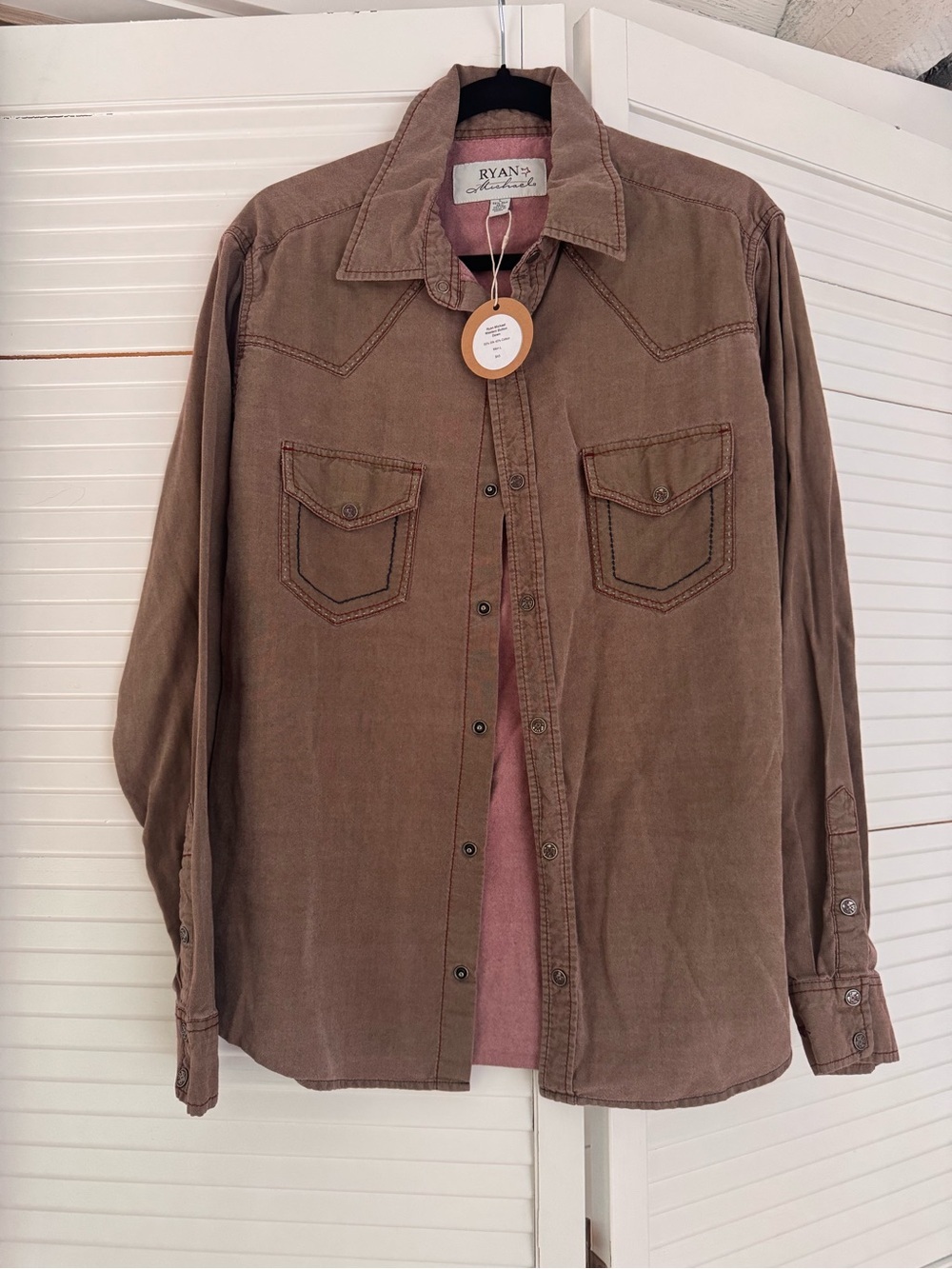 Ryan Michael Brown Corduroy Western Shirt Jacket silk/cotton blend 0017